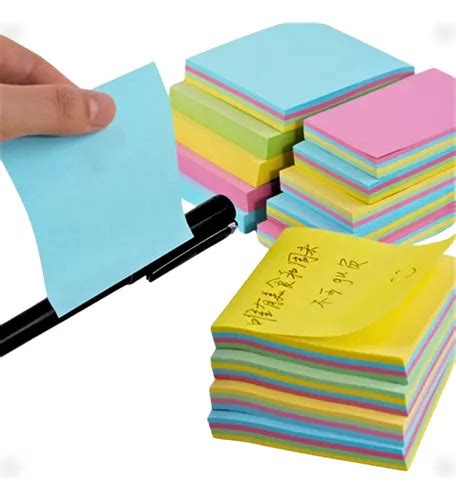 Bloco Adesivo Post It 1000 Folhas Neon 76x76 Colorido Notas