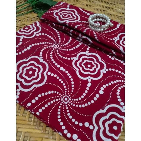 Jual Kain Batik Cap Warna Merah Putih Batik Halus Cap Handmade Shopee