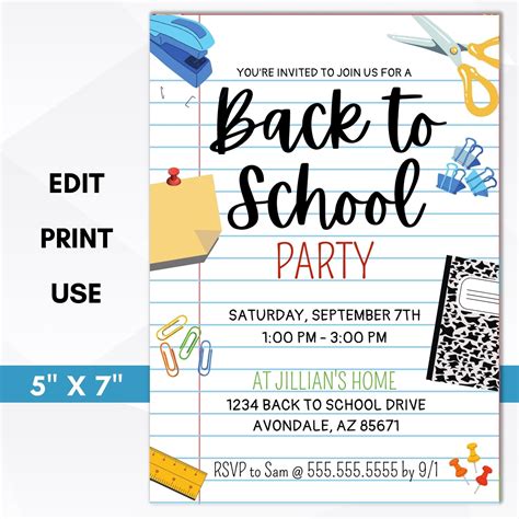 Back to School Party Invitation – Simple Desert Designs