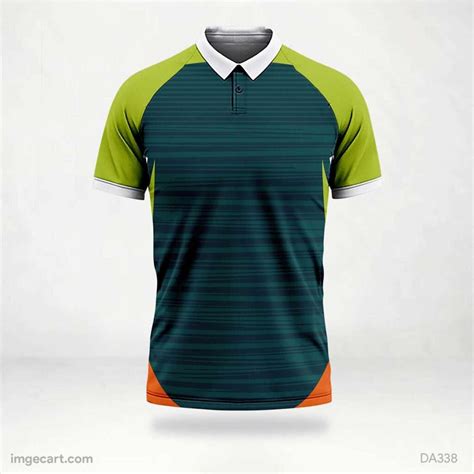 Cricket jersey design Green with Orange - imgecart