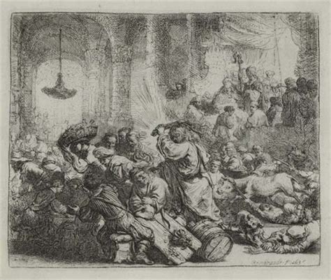 Christ Driving The Money Changers From The Temple By Rembrandt Van Rijn