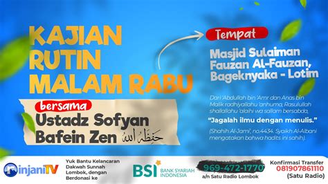 LIVE KAJIAN RUTIN MALAM RABU Ustadz Sofyan Bafin Zen حفظه الله