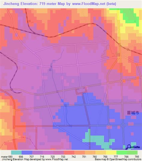 Elevation of Jincheng,China Elevation Map, Topography, Contour