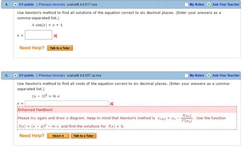 Solved Use Newtons Method To Find All Solutions Of The