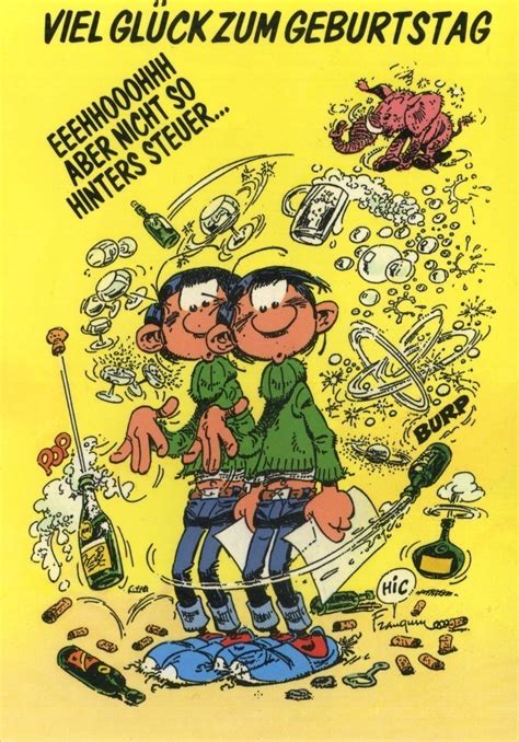 Gaston Lagaffe Carte Postale Viel Gl Ck Zum Geburtstag