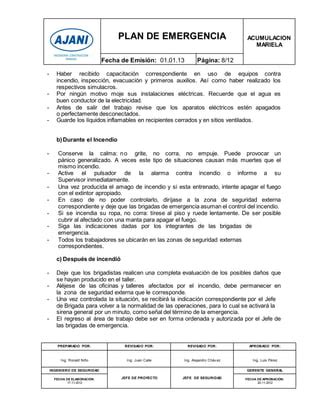 Plan De Emergencia Ajani Sac 2013 PDF