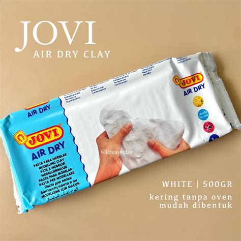 Jual Air Dry Clay JOVI 500gr WHITE Modelling Clay White Tanah Liat