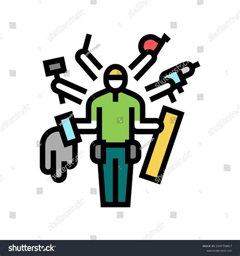 Handyman Business Color Icon Vector Handyman Stock Vector (Royalty Free ...