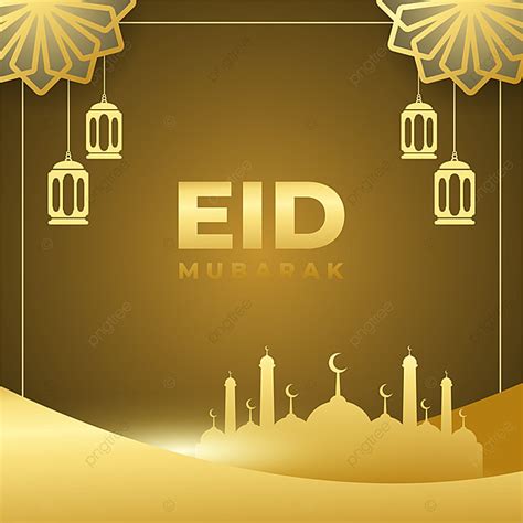 Golden Eid Mubarak Banner Decora O De Ornamento Fundo Eid Mubarak