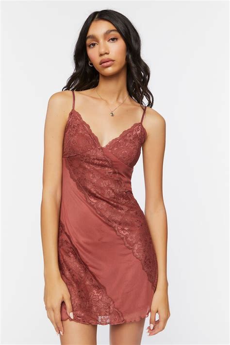 Floral Lace Mesh Slip Dress