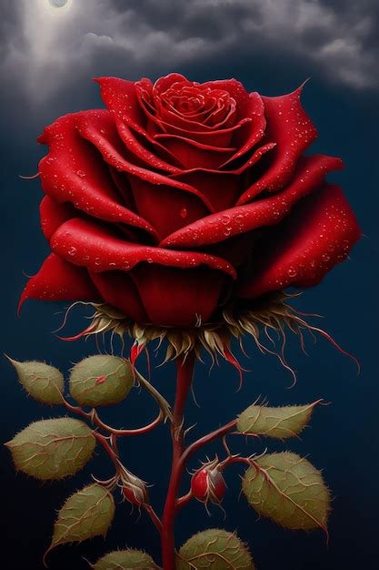 Premium AI Image | Illustration of a red rose