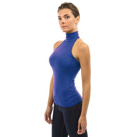 Womens Sexy Open Back Sleeveless Turtleneck Halter Blouse Shirt Top Clubwear New Ebay