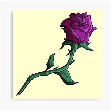 Purple Rose Sticker Tattoo Inspired Canvas Print For Sale By Nebula