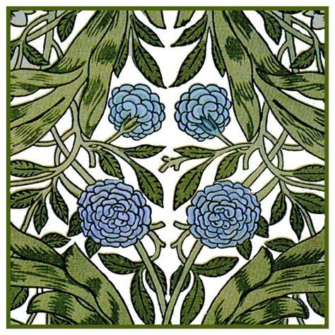 William Morris African Marigold Flower Detail Design Counted Cross