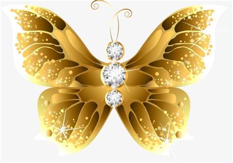 Gold Exquisite Butterfly PNG Images