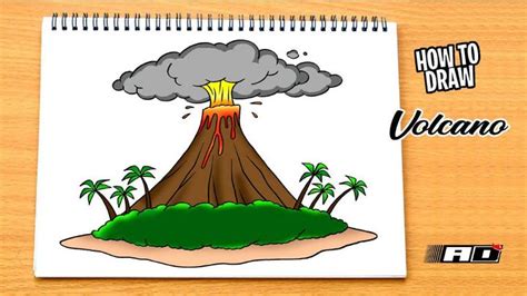 25 Easy Volcano Drawing Ideas - How to Draw