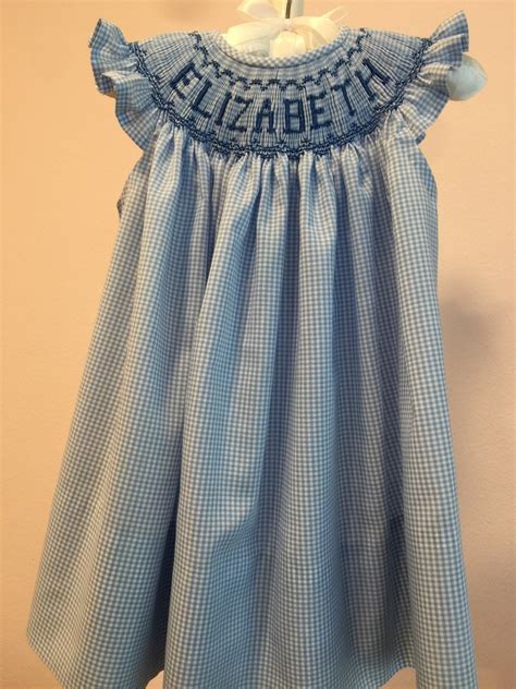 Personalizedname Hand Smocked Bishop Dresspinkblue Etsy