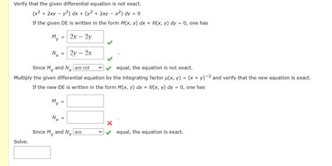 Solved Verify That The Given Differential Equation Is Not