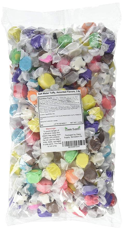 Sweets Salt Water Taffy Assorted Flavors 3 Pound