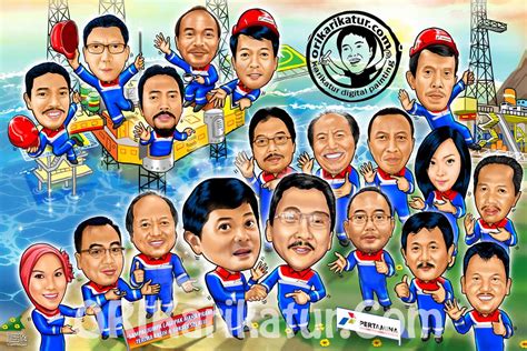 Karikatur Groupfarewell Orikarikatur