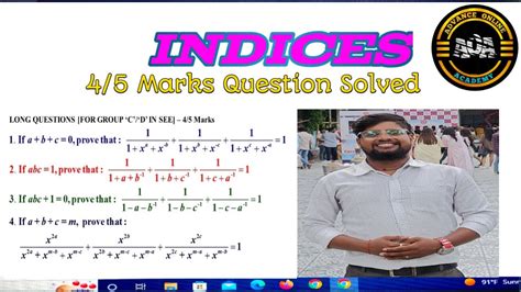 Indices Complete Solved Problems Part 4 YouTube