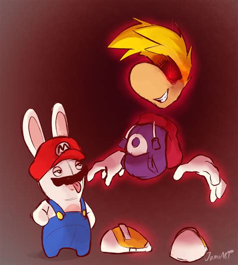 Rabbid Mario meets Rayman by JamoART on DeviantArt