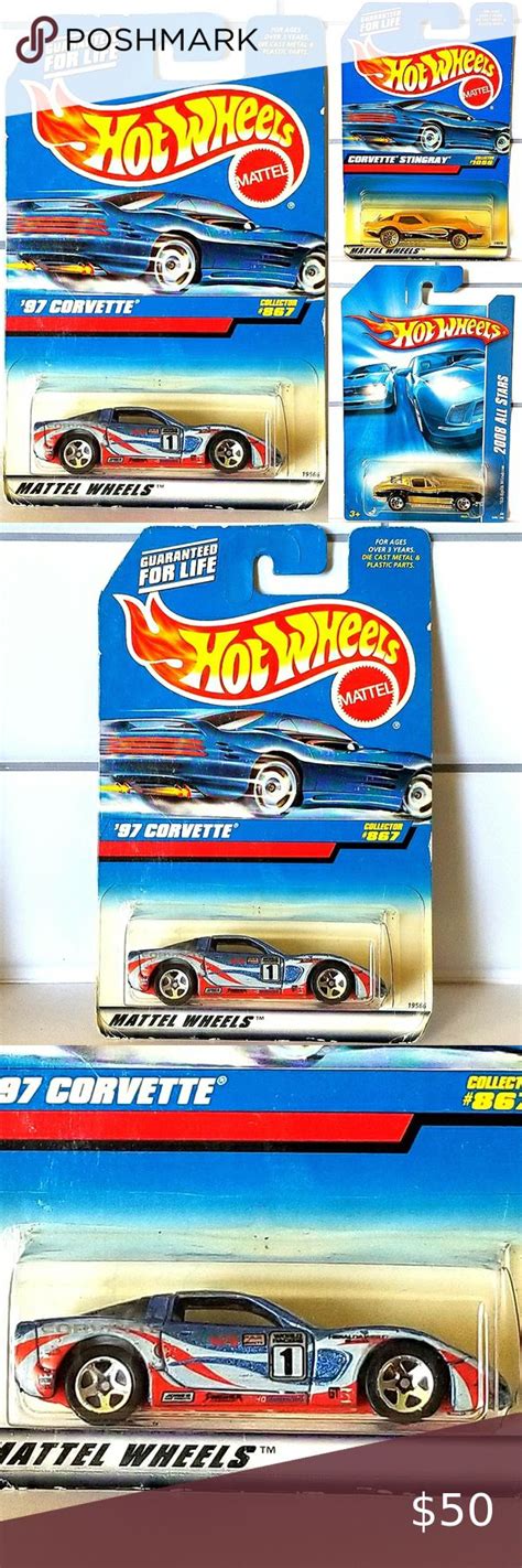 Hot Wheels 90s 00s Corvette Set 3pc 97 Corvette Stingray 63 Split Window Corvette