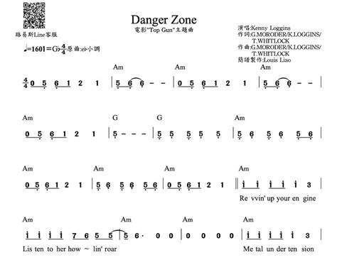 Kenny Loggins Danger Zone 單行簡譜 Sheets by LouisLiao