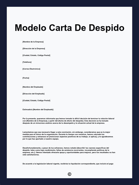 Modelo Carta De Despido