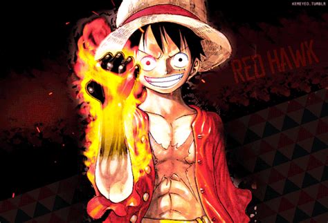 One Piece Luffy Red Hawk