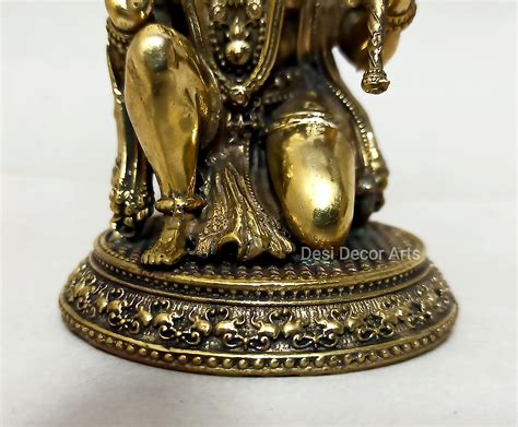 Brass Small Lord Hanuman Statue Sitting Hanuman Idols Bajrangbali