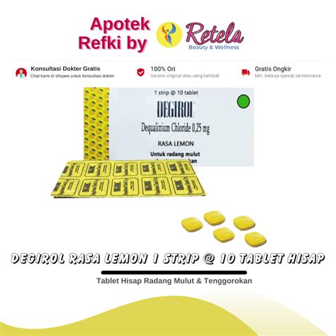 Jual Degirol Rasa Lemon 1 Strip 10 Tablet Hisap Tablet Hisap Radang