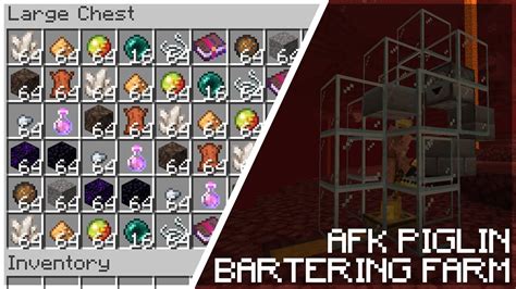 AFK Piglin Bartering Farm Tutorial - Minecraft 1.16 Nether Update ...