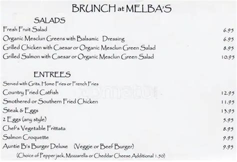 Melba's Menu, Menu for Melba's, Harlem, New York City - Urbanspoon/Zomato