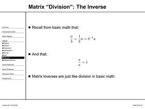 Matrix “Division”: Th