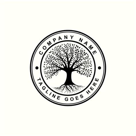 oak tree logo design, tree vector circle shape. Tree of life logo design inspiration 11892930 ...