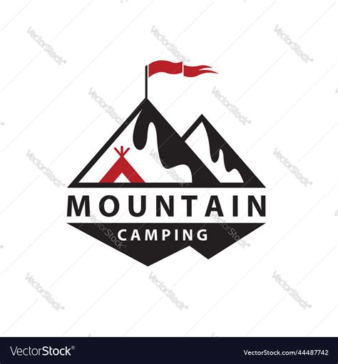 Mountain range emblem Royalty Free Vector Image