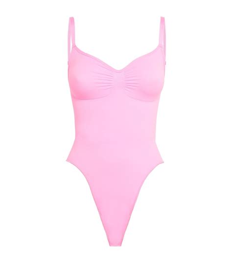 Womens Skims Pink Valentine S Seamless Sculpt Thong Bodysuit Harrods