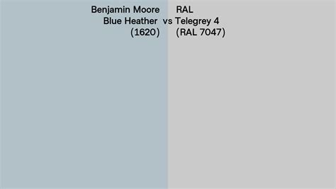 Benjamin Moore Blue Heather 1620 Vs RAL Telegrey 4 RAL 7047 Side By