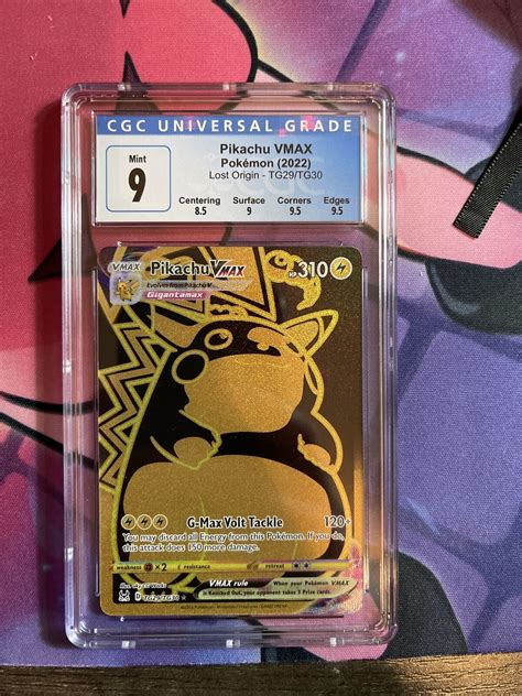 Cgc Mint Pikachu Vmax Lost Origin Tg Tg Gold Pokemon Card Values