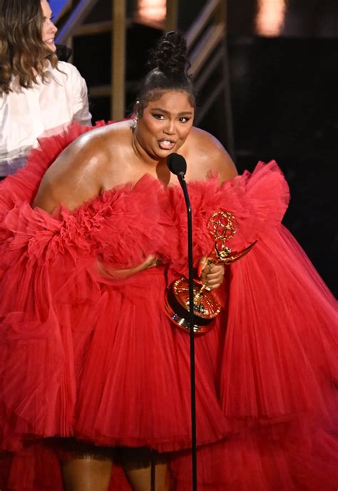 Lizzo Brings Drama To Emmy Awards In Voluminous Red Tulle Dress Wwd