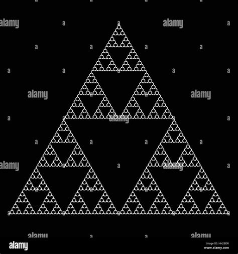 Sierpinski triángulo con forma de shuriken sin centro fractal vector