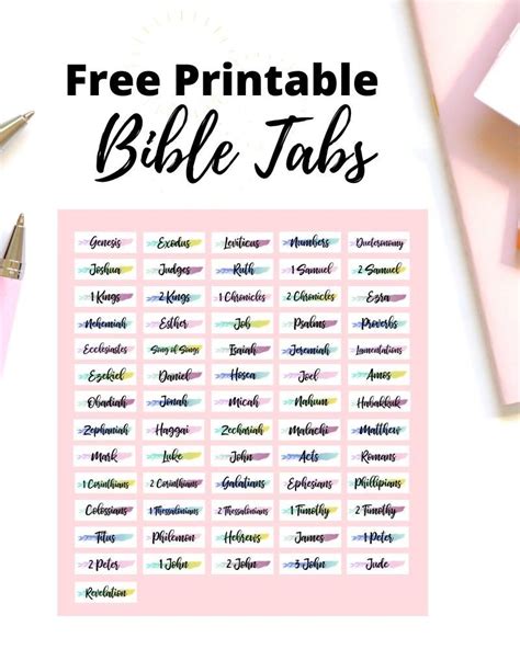 Bible Tabs Free Printable Artofit