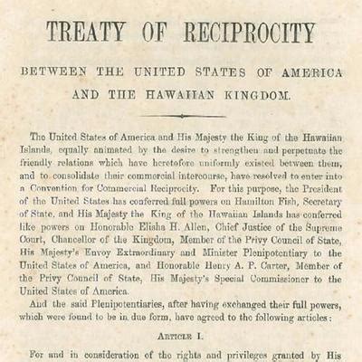 This Is A Photo Of The Original Treaty Of Reciprocity Signed In 1875