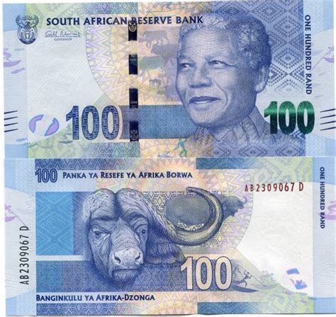 New South Africa R100 Banknote Featuring Nelson Mandela Note 2012 Money