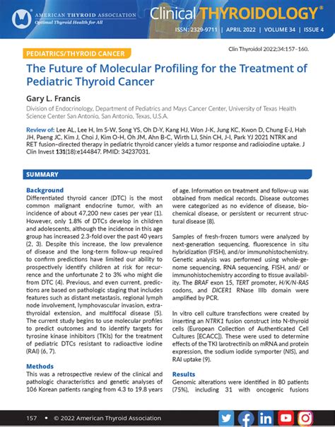 The Future Of Molecular Profiling For The Treatment Of Pediatric