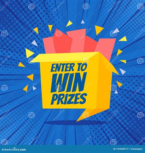 Enter To Win Prizes T Box Cartoon Origami Style Vector Illustration