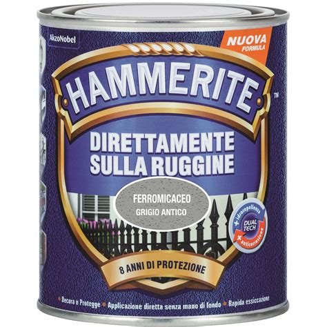 Smalto Hammerite Ferromicaceo Grigio Antico Ml Obi