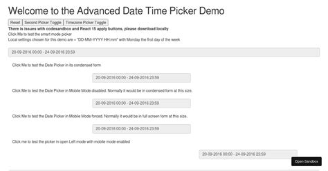 Advanced Date Time Picker Forked Codesandbox