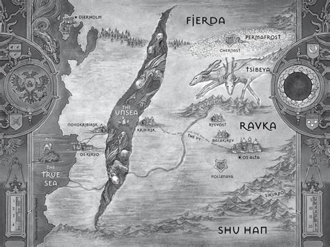 The Grisha Trilogy By Leigh Bardugo Map Of Ravka Illustrated By